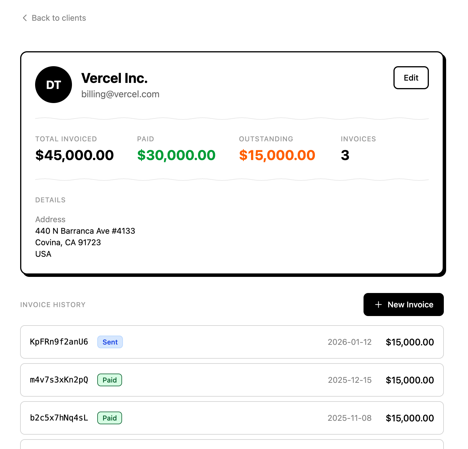 Hagfish Client Management - Track invoices and payments per client